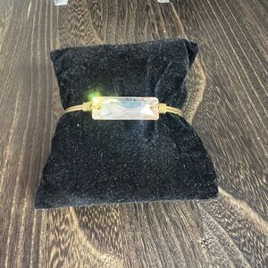 Luca & Danni Orange Glass Gold Tone Bangle Bracelet 6” D8